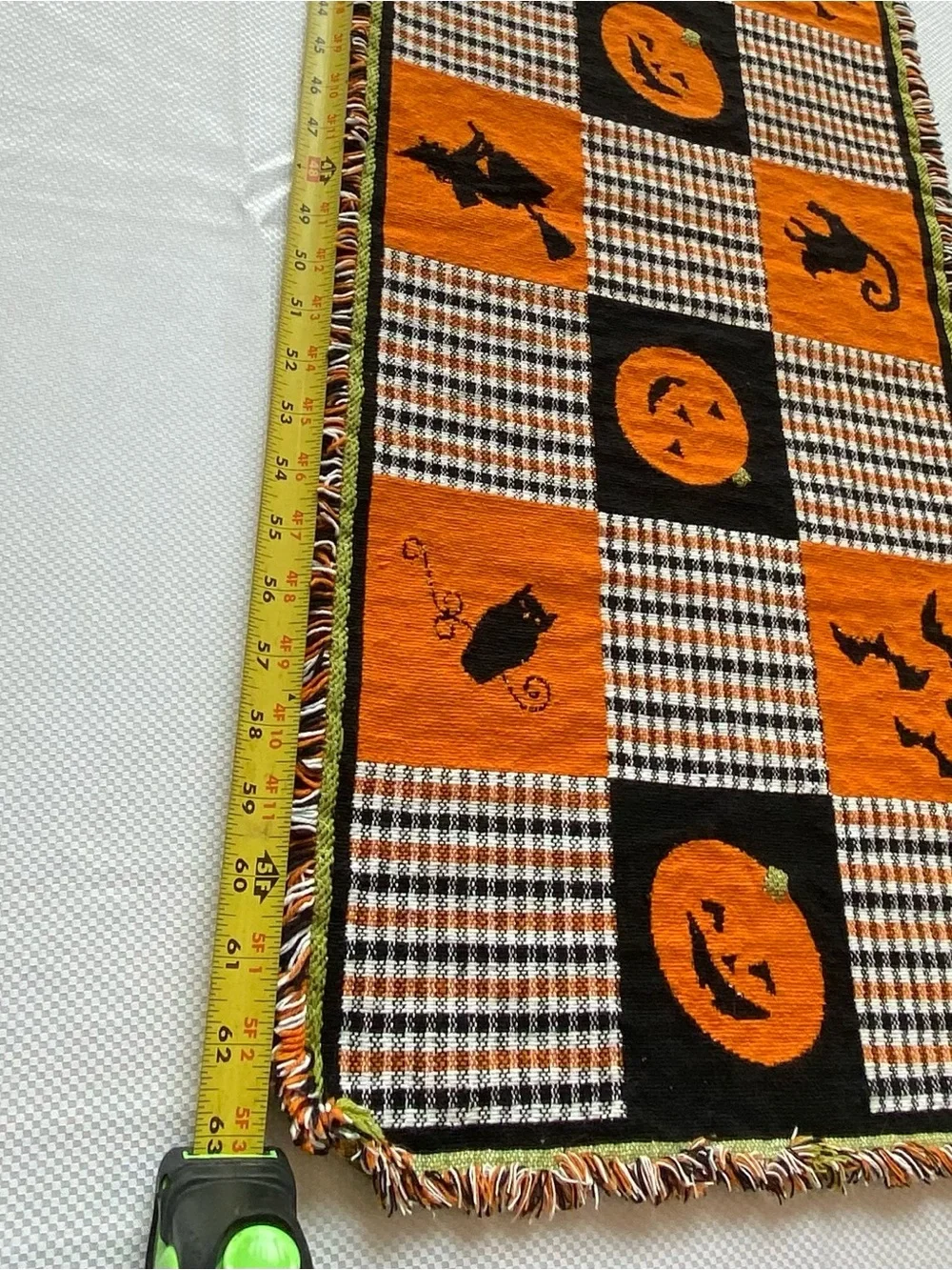 Halloween Orange and Black Table Runner - Festive Home Dining Accent